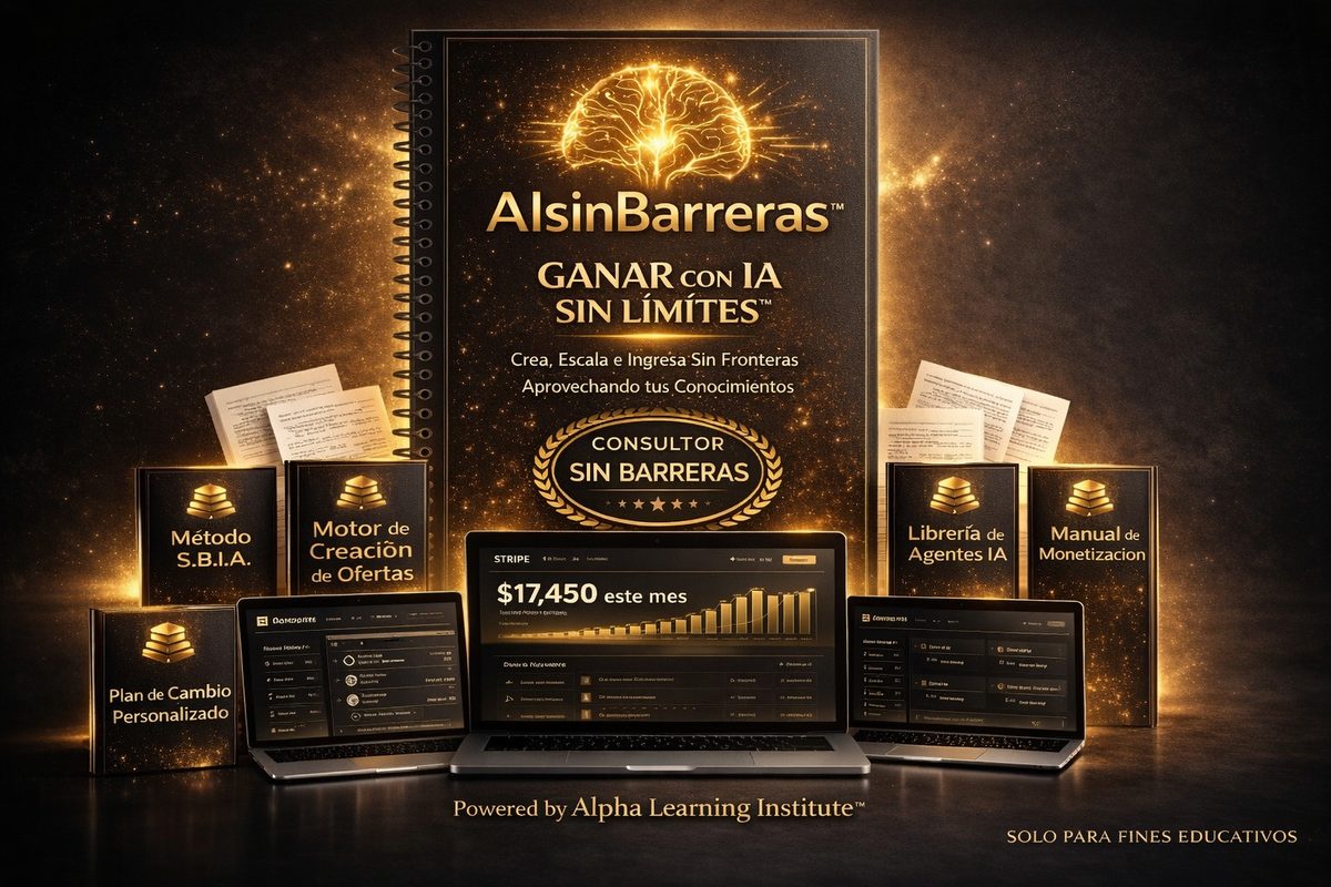 AI Sin Barreras™ — Ganar con IA Sin Límites: Método S.B.I.A., Motor de Creación de Ofertas, Librería de Agentes IA, Manual de Monetización.